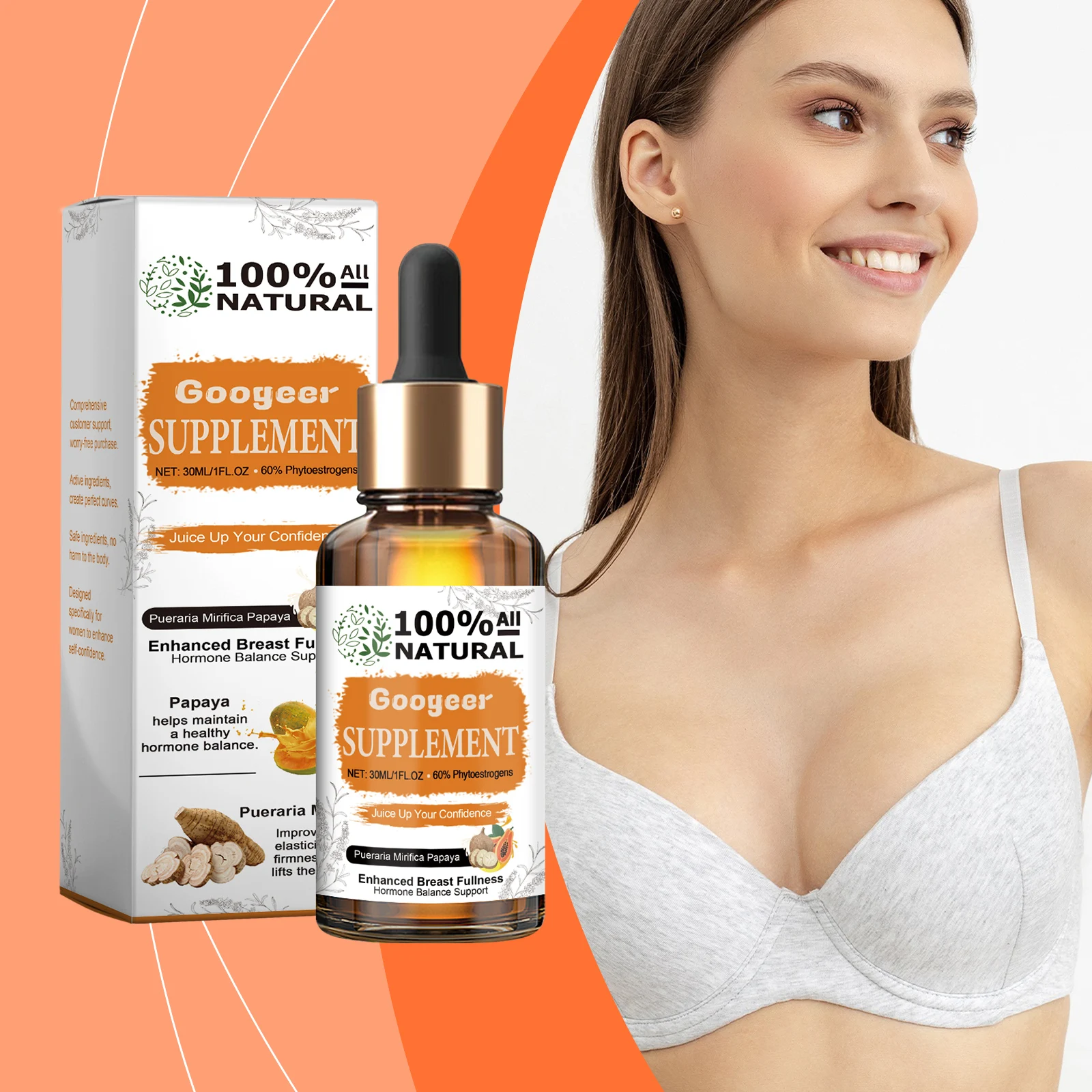 

30ml Googeer Pueraria Lobata Papaya Natural Supplement Breast Augmenta Promote Bowel Movement Supplement Nutrition Oral Liquid
