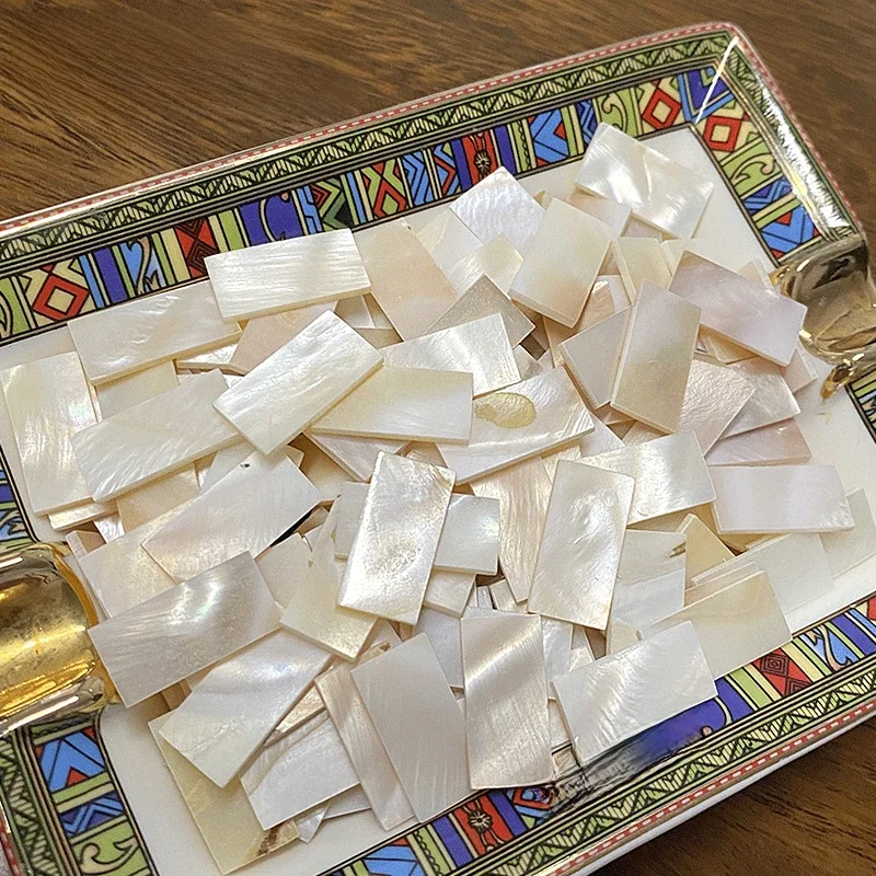 50pc Rechteck Perlmutt Mosaik fliesen natürliche Muschel quadratische Mosaiks tücke für Heim
