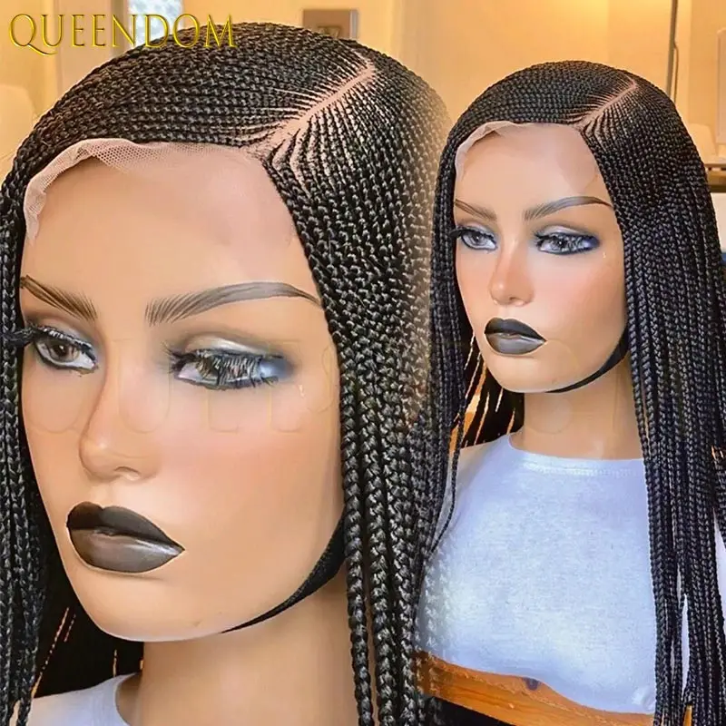 วิกผมถักเปียแบบเต็มศีรษะสำหรับผู้หญิง, ผมสังเคราะห์สีเบอร์กันดีแบบ Goddess Box Braids, ผมปลอมสีบลอนด์แบบ Faux Locs พร้อมผมเบบี้แฮร์, 36 นิ้ว