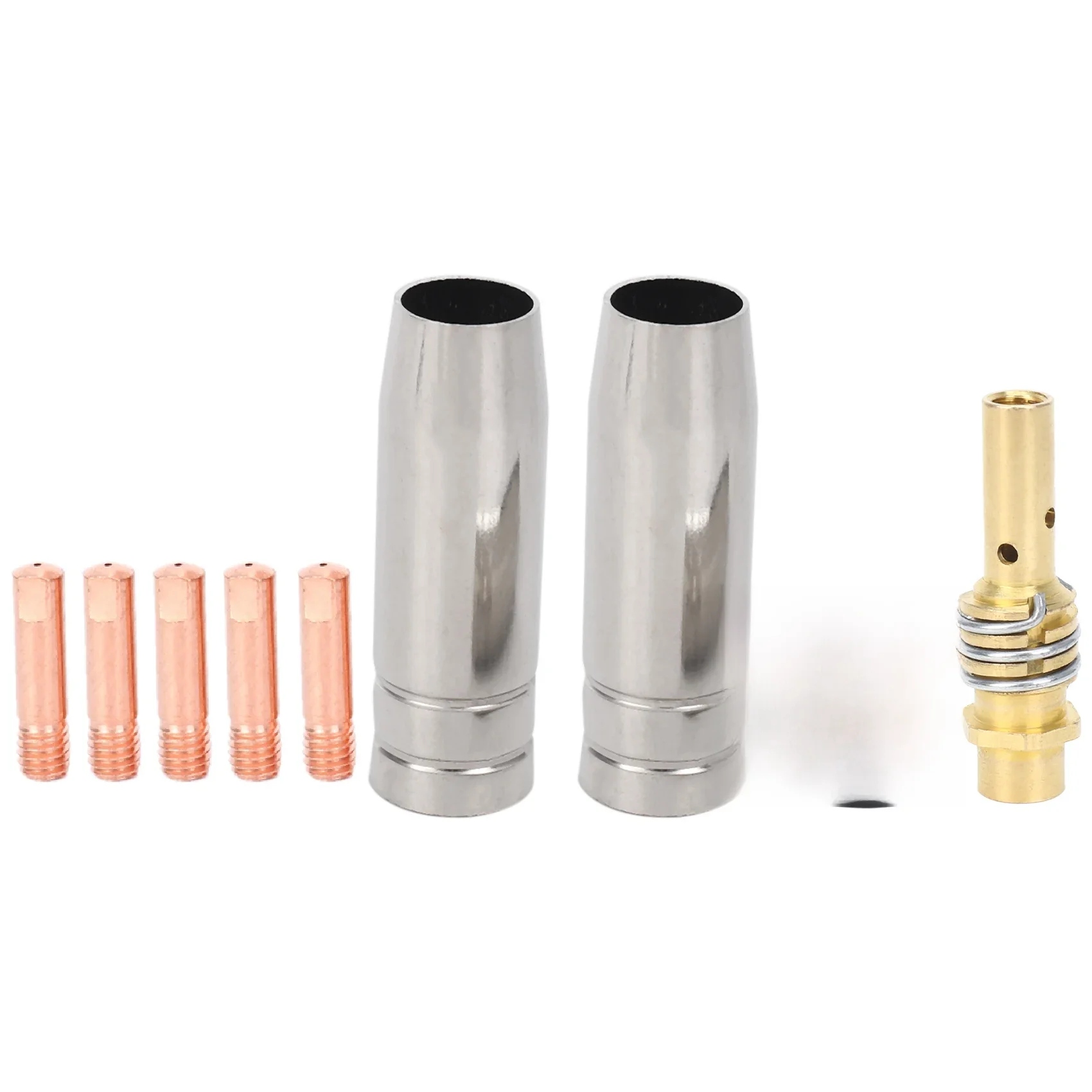 9Pcs/Set 15Ak Mig/Mag Welding Nozzle Contact Tips 0.8X25Mm M6 Gas Connector Holder Set Ad068+