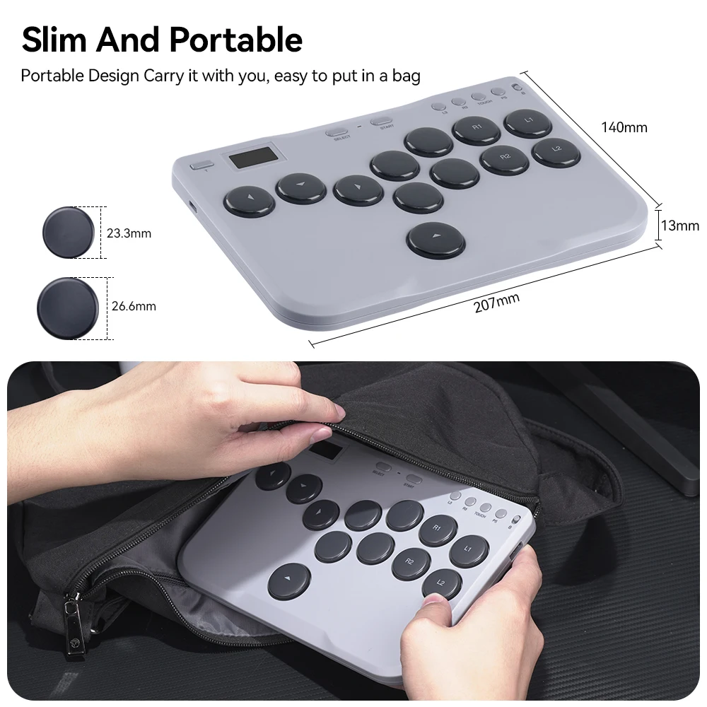 Haute42 Mini Stickless Controller Hitbox Leverless Arcade Controller Voor PC/PS4/PS5/Schakelaar Vechtspel Hitbox Fightstick