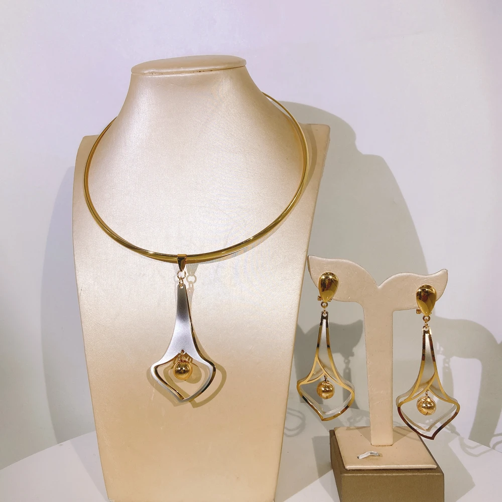 2026 Mädchen Weihnachtsgeschenk Unregelmäßige Form Ohrringe Halskette Schmuck-Set Mode Einfache Dongji Prom Party Zubehör Sets Yll