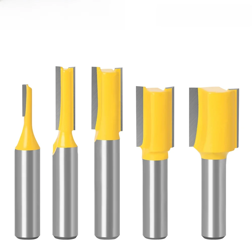Jeu de mèches de routeur droites pour le travail du bois, tige de 8mm, fraise de charpentier, diamètre de coupe de 3/6, 35/10/12, 7/16mm