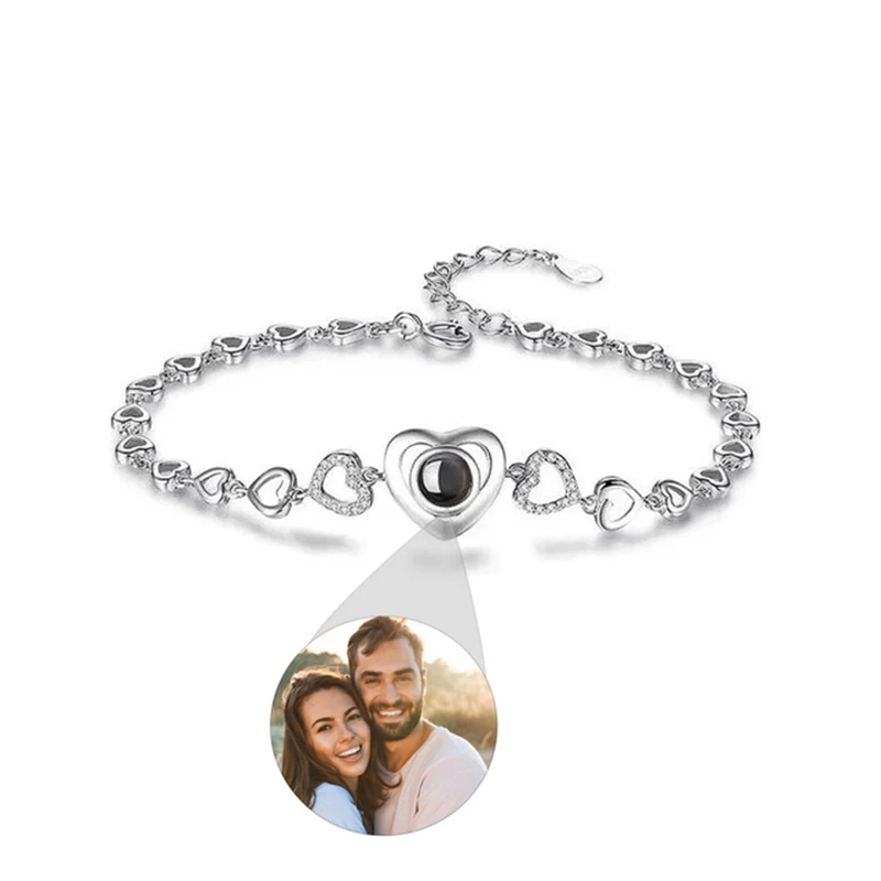 Dascusto-pulsera personalizada para hombre y mujer, brazalete con proyección de foto, nueva