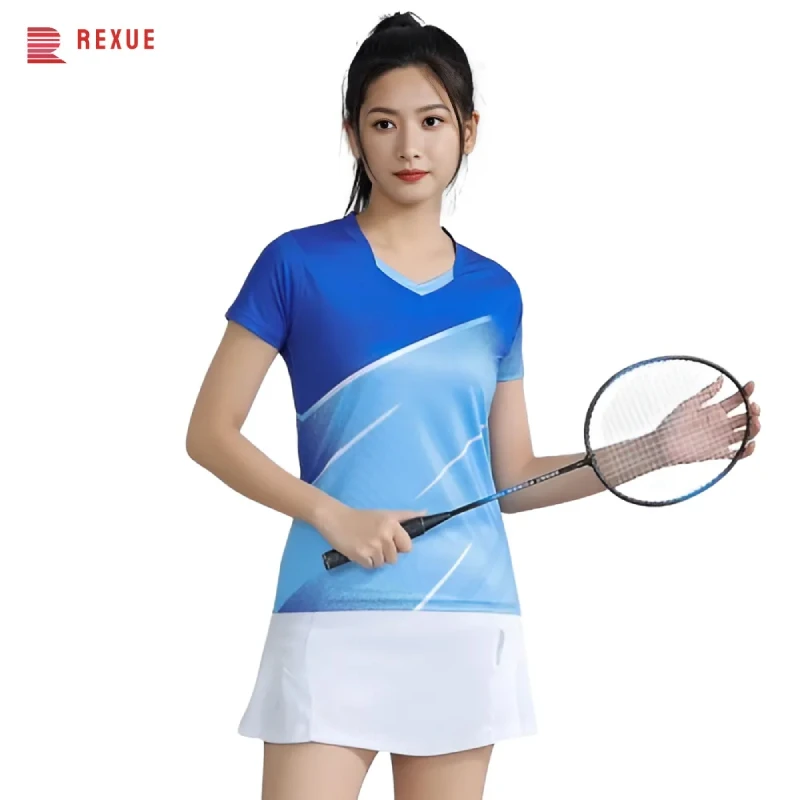 Kobiety koszulki do trenowania w badmintona 2024 dziewczyny siłownia oddychająca Ultral lampa biurkowa tenis z krótkim rękawem Ping Pong Golf