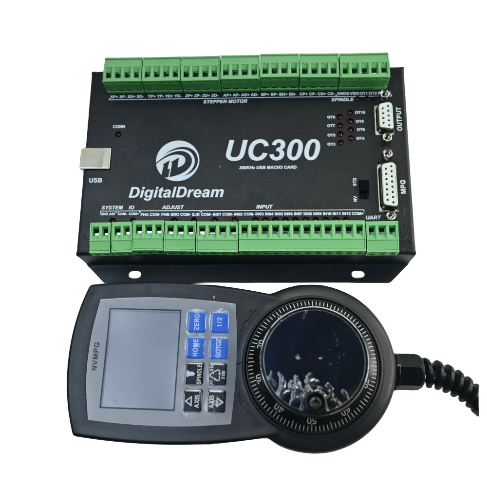 Imagem -04 - Digital Dream Cnc Motion Control Board Placa de Fiação com Volante Lcd Kit Controlador Nvmpg Cnc Mach3 Axis Uc300