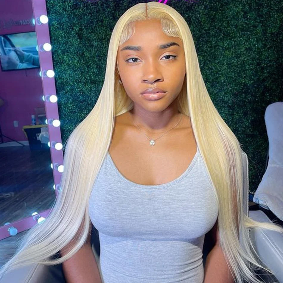 613 Blonde 13x4 Lace Front Wig Human Hair Straight 13X6 HD Transparent Lace Frontal Wigs Straight Human Hair Blonde Wig