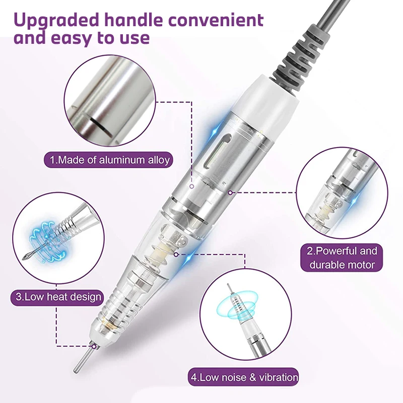 20W 35000Rpm Elektrische Nagelboormachine Elektrische Manicure Machine Boort Accessoire Pedicure Kit Keramische Nagelboorgereedschap