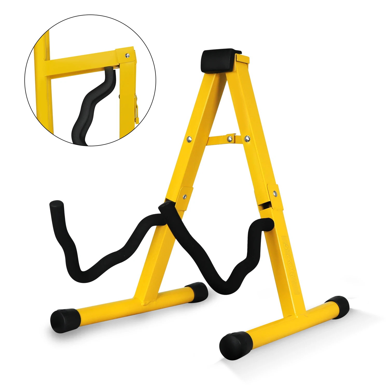 

5 Core Guitar Stand A Frame w Foam Arms Rubber Pad for Acoustic Electric Bass GSS YLW 1PC