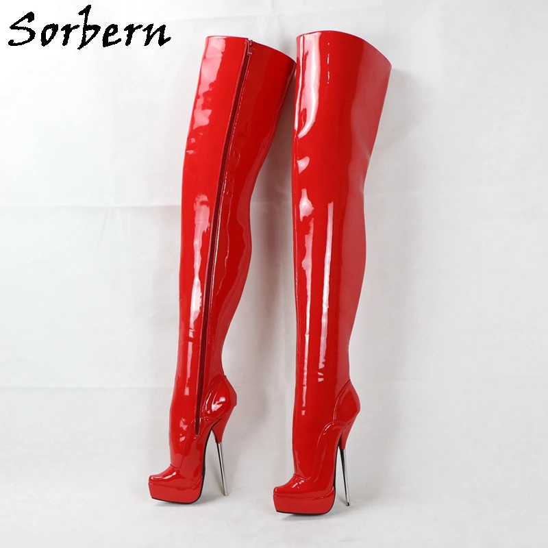 Sorber Sexy Fetish Ballet Boots piattaforma Unisex cavallo coscia High Drag Queen Crossdresser Bdsm Custom Leg Shaft Leg Widtd