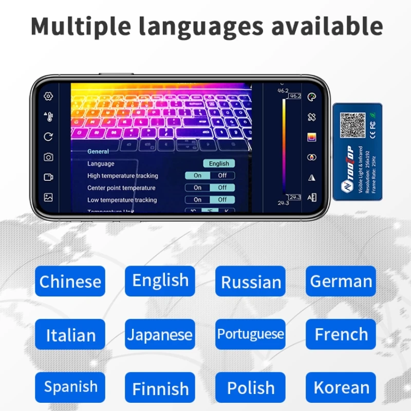 ツールトップ-可視サーマルイメージャー,デュアルカメラ,フュージョン,25Hz, Android,電気機器,建設テスト,t7pro,256x192