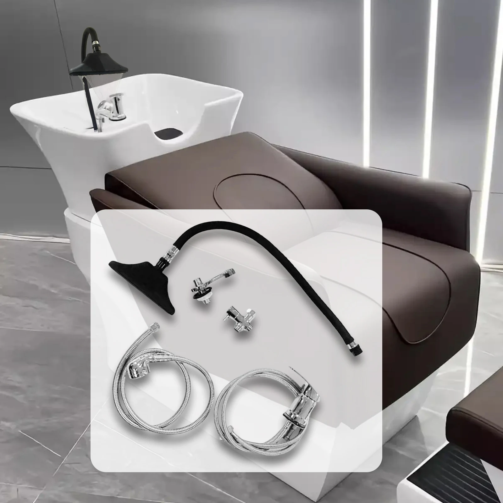 Shampoo pia cabeça de chuveiro cabelo spa cachoeira chuveiro circulação água cabeça equipamentos para shampoo pia para mulher salão de beleza