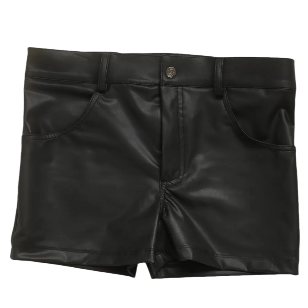 Bild 5: Herren Sexy Shorts Unterwäsche Niedrige Taille Elastische PU-Leder Boxershorts Schwarz Stylisch