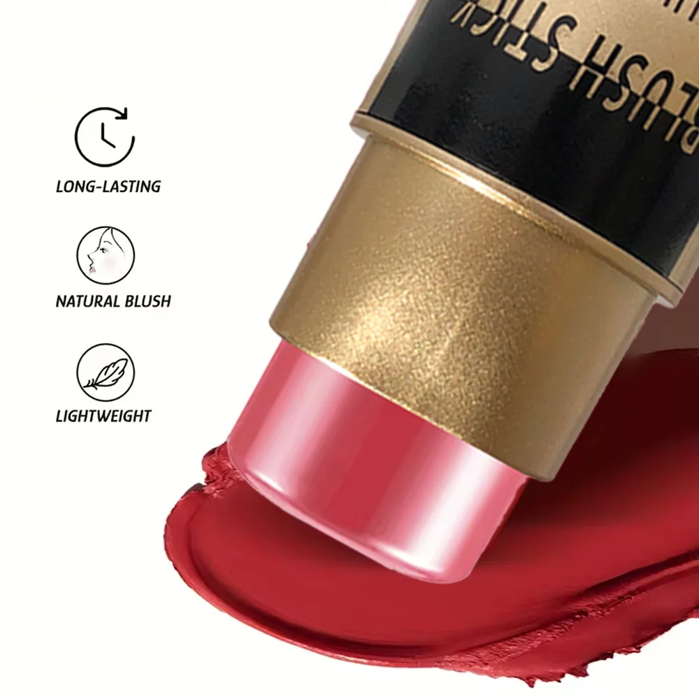 Colorete en barra, multifuncional para rostro y labios, maquillaje natural desnudo, contorno iluminador, resistente al agua de larga duración, seguro unisex