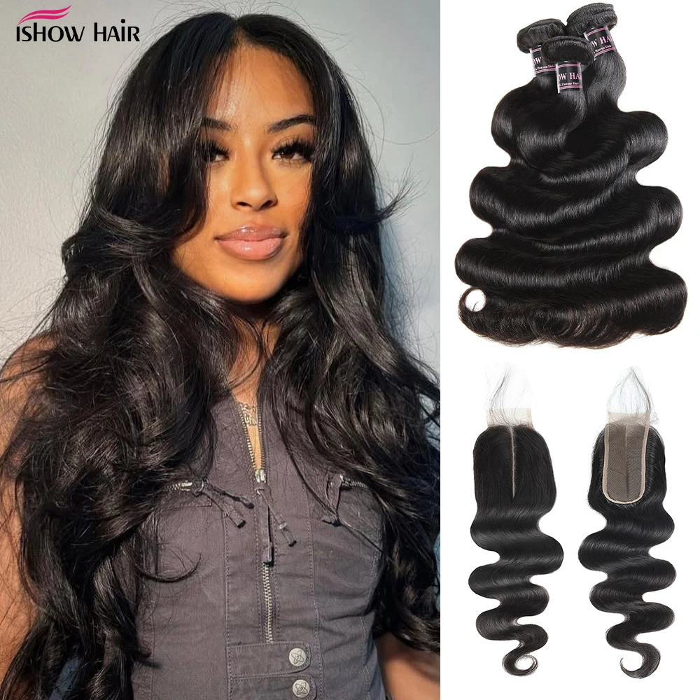 Body Wave 2x6 Deep Parting Lace Closure With Bundles Human Hair Bundles With Closure 2x6 Pre Plucked Virgin Hair For Woman