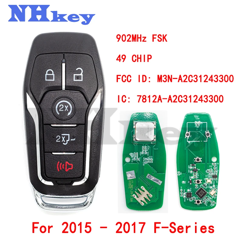 

NHKEY 2015-2017 F-Series Keyless-Go Smart Remote Key / NCF2951F / 49 CHIP FCC ID: M3N-A2C31243300 / IC: 7812A-A2C31243300