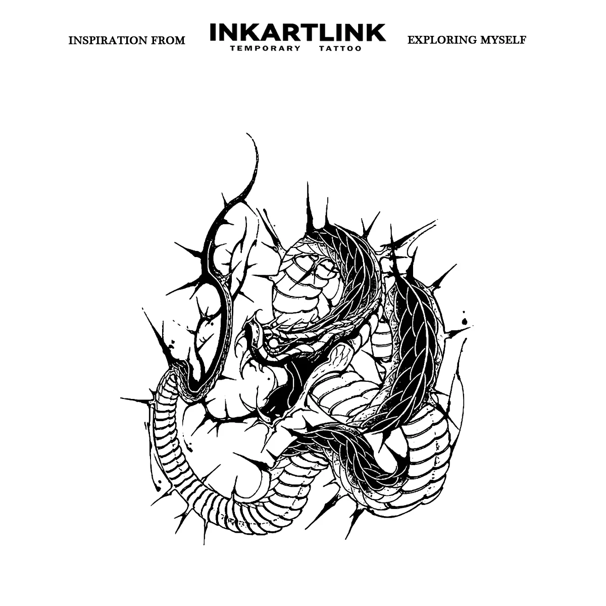 ملصق وشم مؤقت على شكل ثعبان، وشم سحري مقاوم للماء، وشم مزيف يدوم حتى 15 يومًا، وشم شبه دائم