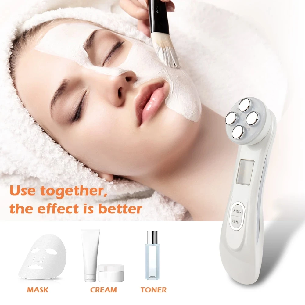 5 Colors EMS Beauty Device Microcurrent Light Therapy Skin Rejuvenation Face Lifting Facial Massager