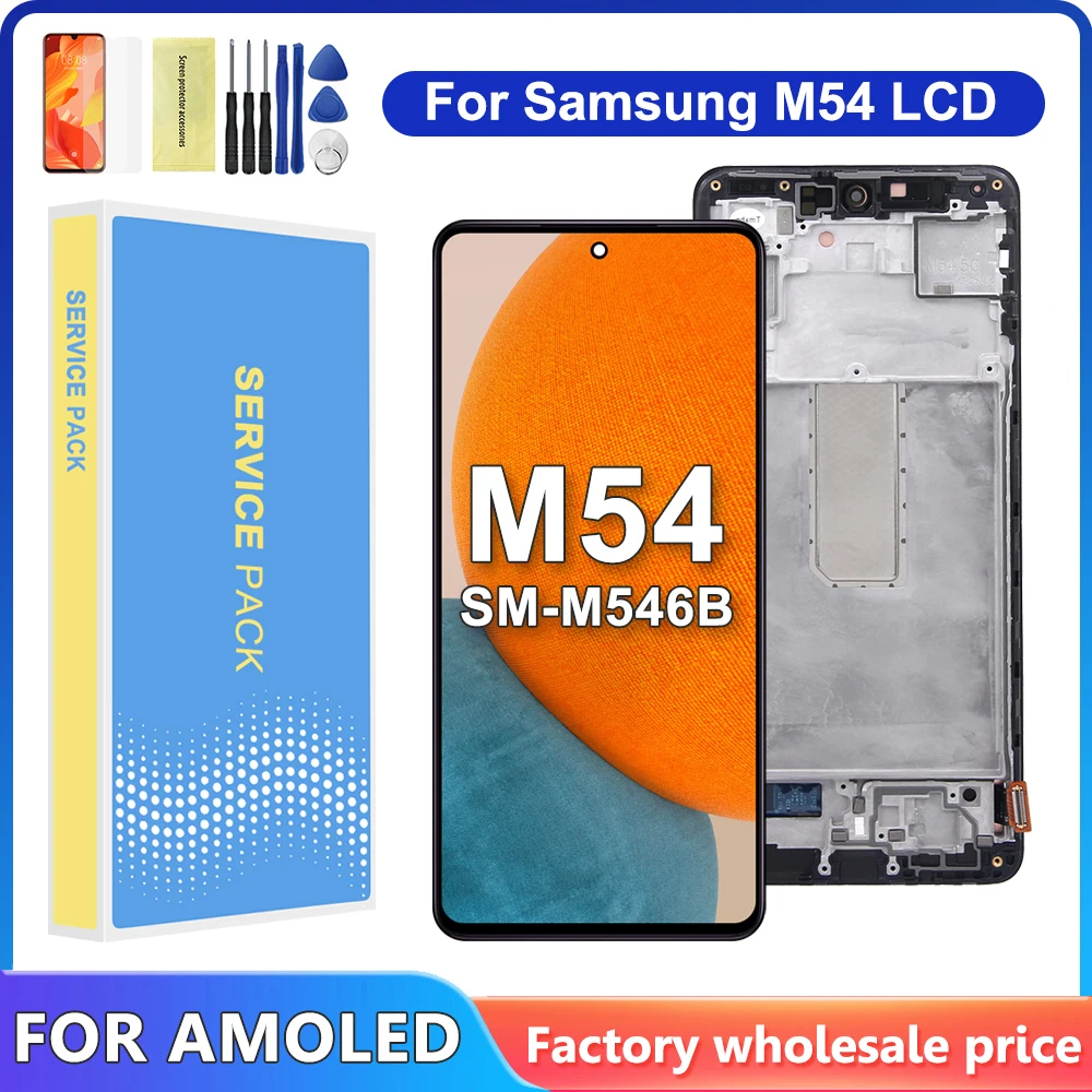 

M54 5G AMOLED Quality Screen For Samsung M54 M546B M546B/DS Display Touch Screen with Frame Digitizer Assembly