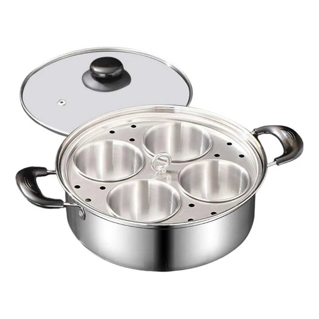 

Пароварка, сверхмощная пароварка для торта из нержавеющей стали для вечеринок, путешествий, кемпинга, многофункциональная кастрюля для приготовления на пару с прозрачной ручкой крышки