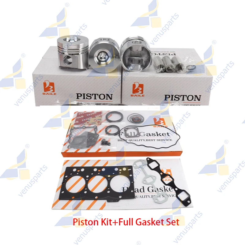 For Yanmar 3TNE78 Full Gasket Set+Piston Kit Overhaul Rebuild Kit 3TNE78A Engine Spare Parts