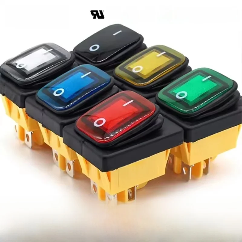 Wyłącznik kołyskowy 16A/250V, wytrzymały, 4-pinowy DPST, IP67, wodoszczelny, T85, automatyczny, do łodzi, morski, z diodą LED, 12V 24V 110V 220V, 30x22 — zdjęcie 2