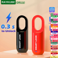 RAYKUBE Mini Fingerprint Lock Smart Padlock Biometric Electronic Lock Keyless USB Charge for Gym School Travel Case Backpack