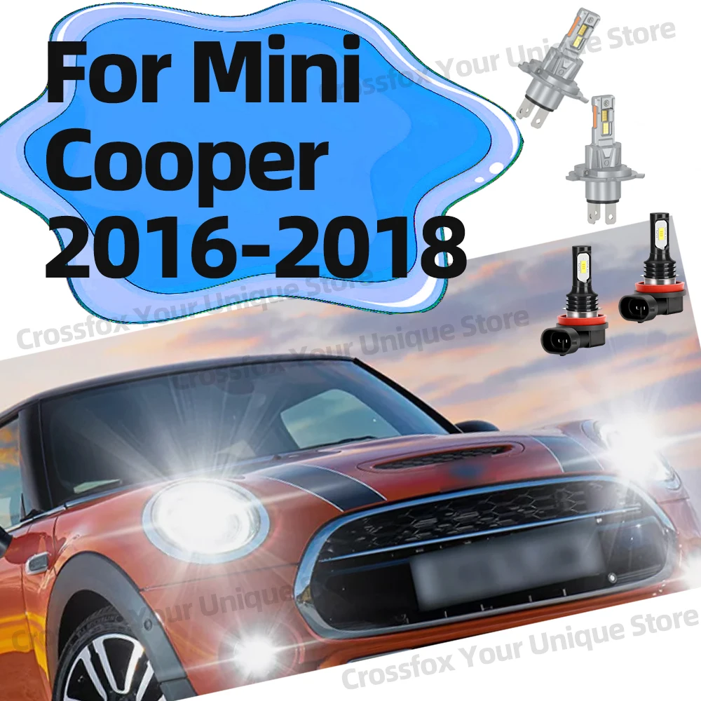 

2/4Pcs For Mini Cooper 2016 2017 2018 LED Headlight Bulbs 30000KM Hi/Lo Beam Head Lampada 6000k Fog Lights 12V Auto Accessories