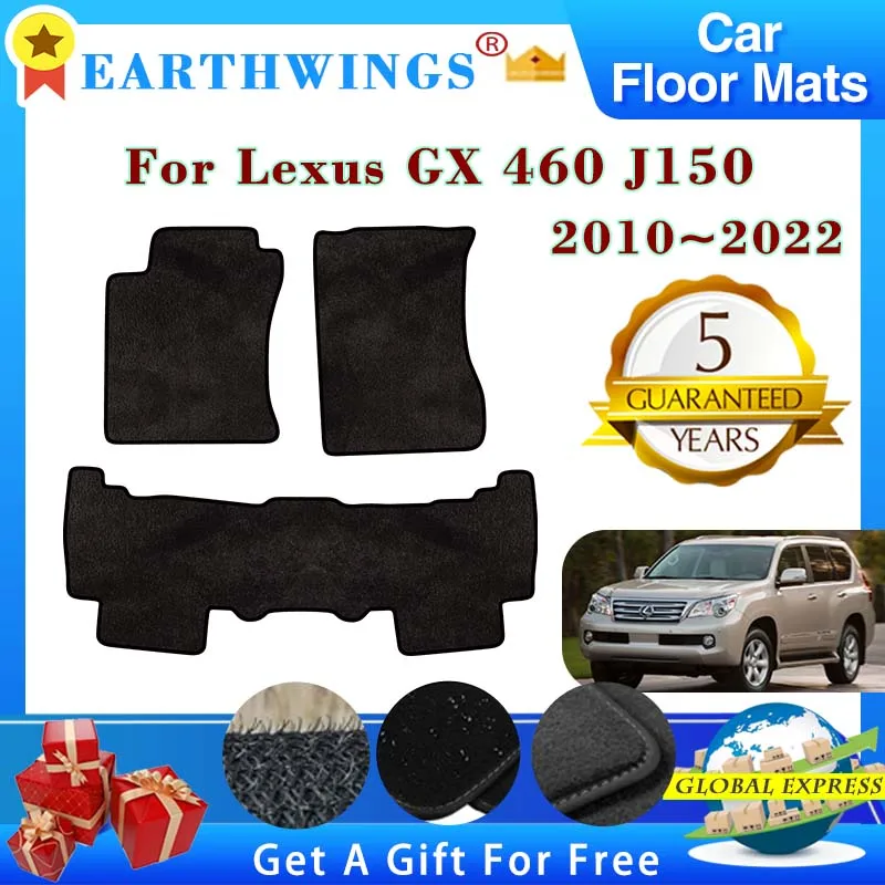 Car Floor Mats For Lexus GX 460 J150 2010~2022 Five Doors Rugs Footpads Carpet Cover Pad Anti-slip Foot Pads Auto Accessories