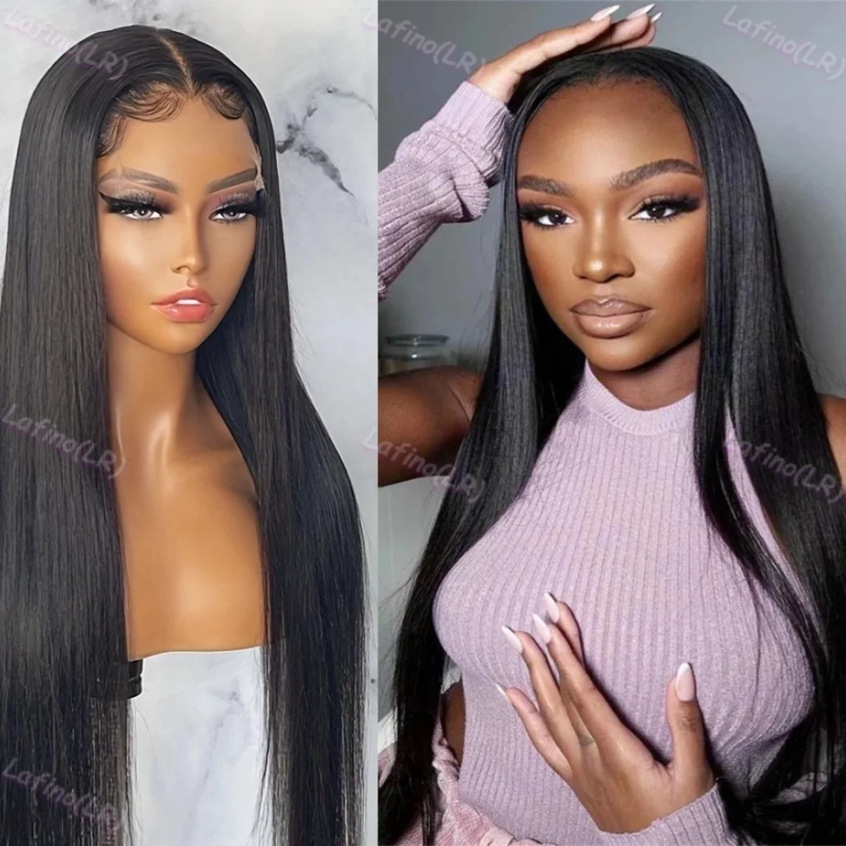 30 Inch HD Transparent Bone Straight 13x6 13x4 Lace Frontal Wig 100% Preplucked Brazilian Lace Front Human Hair Wigs For Women