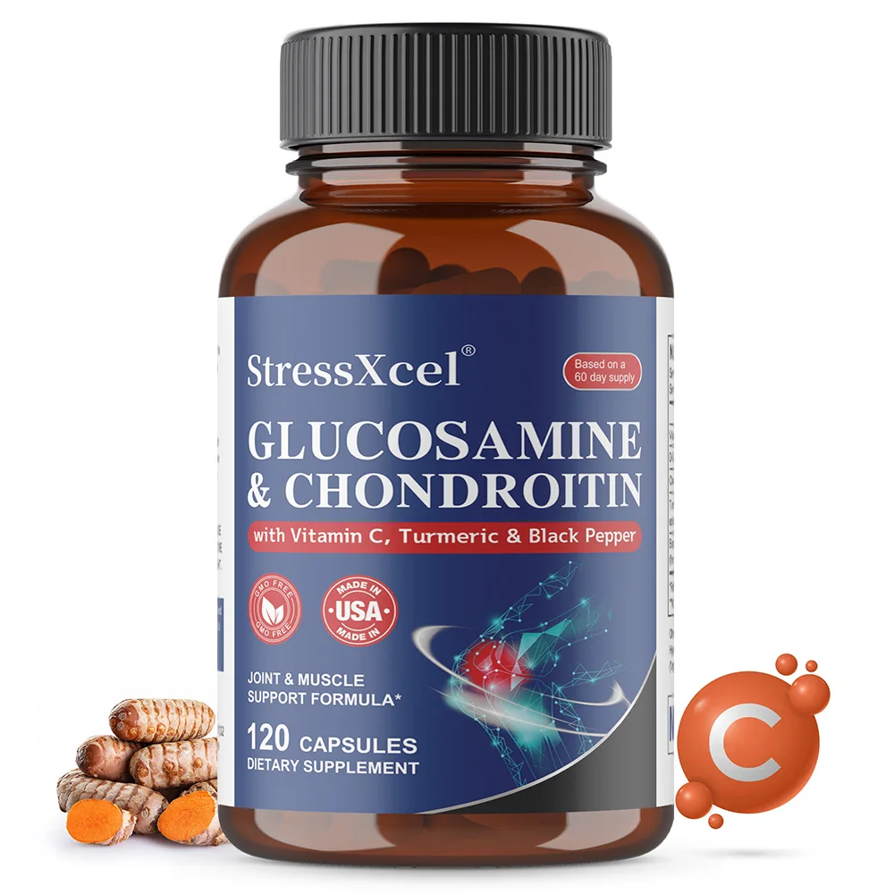 

Капсулы с глюкозамином, хондроитином и куркумой - для поддержки здоровья хрящей, гибкости суставов, мобильности и комфорта костей, без ГМО.