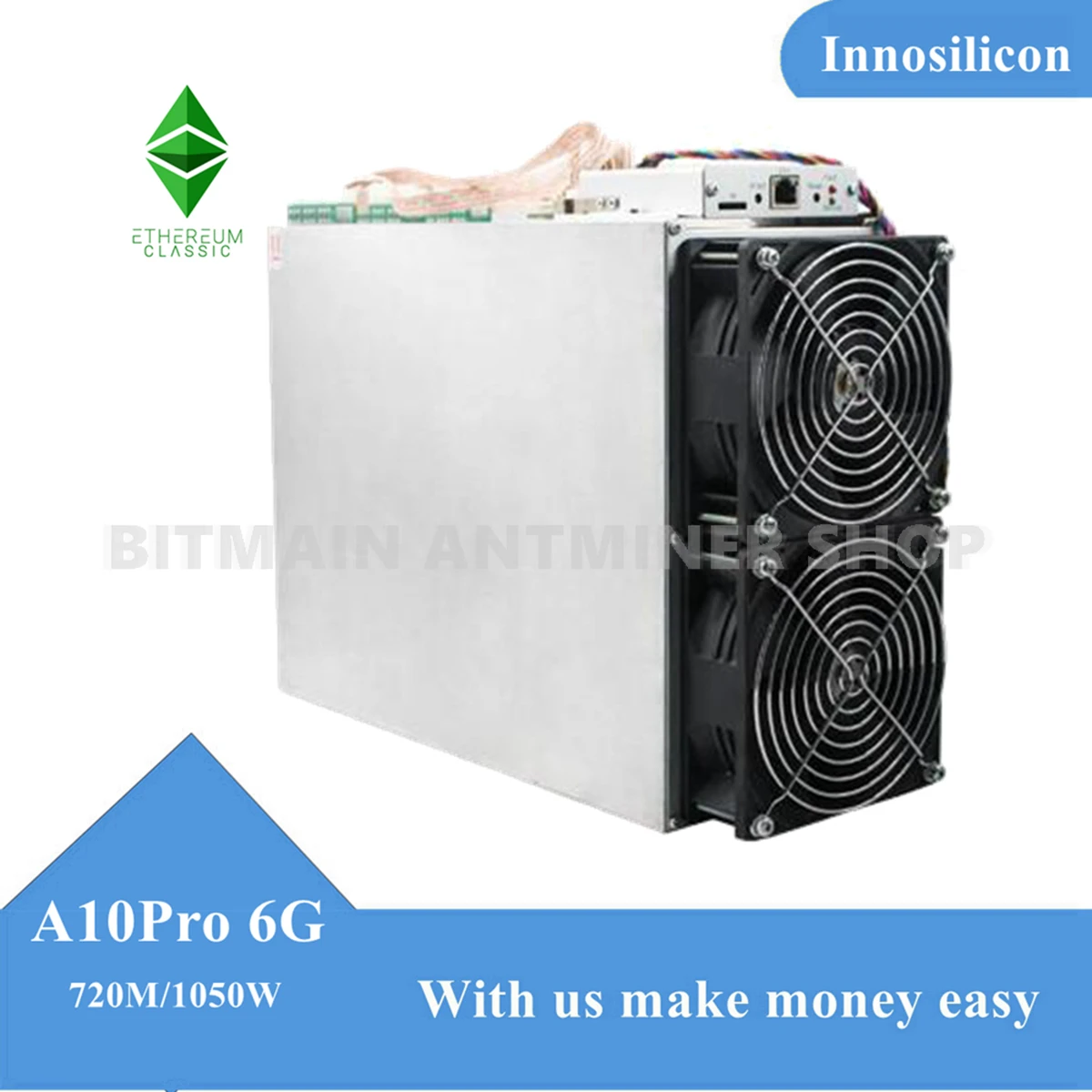 

ETC Miner Innosilicon A10 PRO 720MH/S 720MH/S 6GB RAM 1050W Power Consumption Crypto Mining Machine High Income EtHash