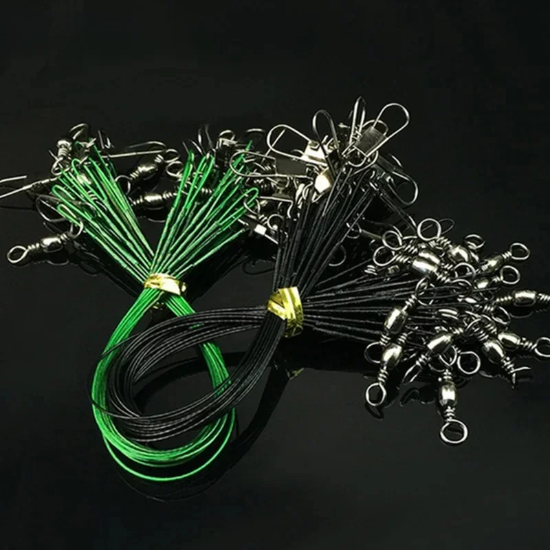 20 sztuk/partia drut wędkarski żyłka smycz przynęta haczyk wędkarski żyłka ślad drut lider obrotowy Snap Spinner Shark Spinning Expert Tackle — zdjęcie 2