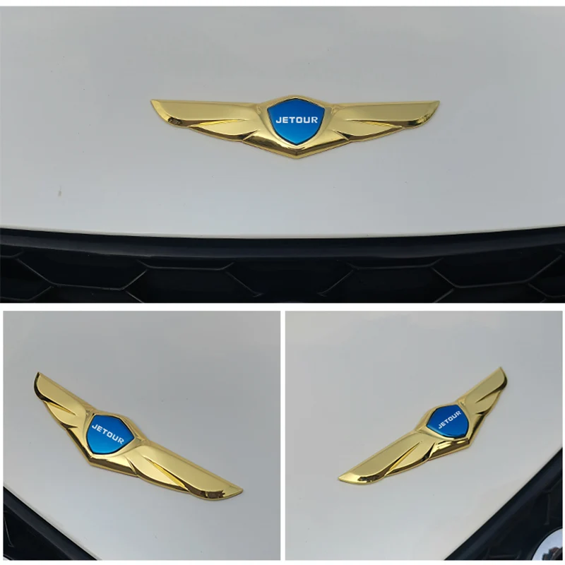 car hood sticker gold wing emblem 3d metal sticker For Chery Jetour X70 X70 SM X90 X95 DASHING i- DM T2 T3 Car stickers decorate