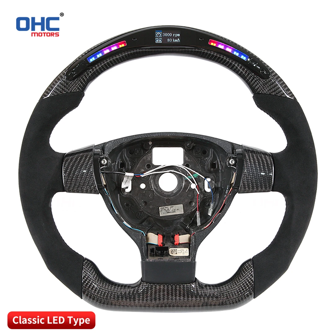 OHC Carbon Fiber LED Light Up Steering Wheel compatible for VW MK5 GTI GLI R Line