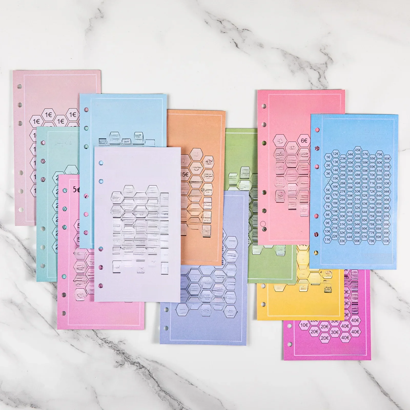 A6 100 enveloppes Eave Money, défi d'économie de 52 semaines, économie de 30 jours, enveloppes de trésorerie Euros USD, planificateur budgétaire facile à économiser