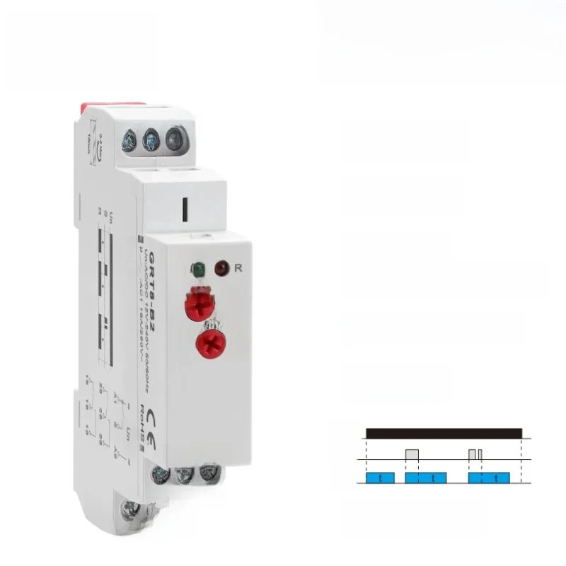 GEYA GRT8-B Przekaźnik czasowy opóźnienia wyłączenia Elektroniczny 16A AC230V LUB AC/DC12-240V CE CB Approved — zdjęcie 2