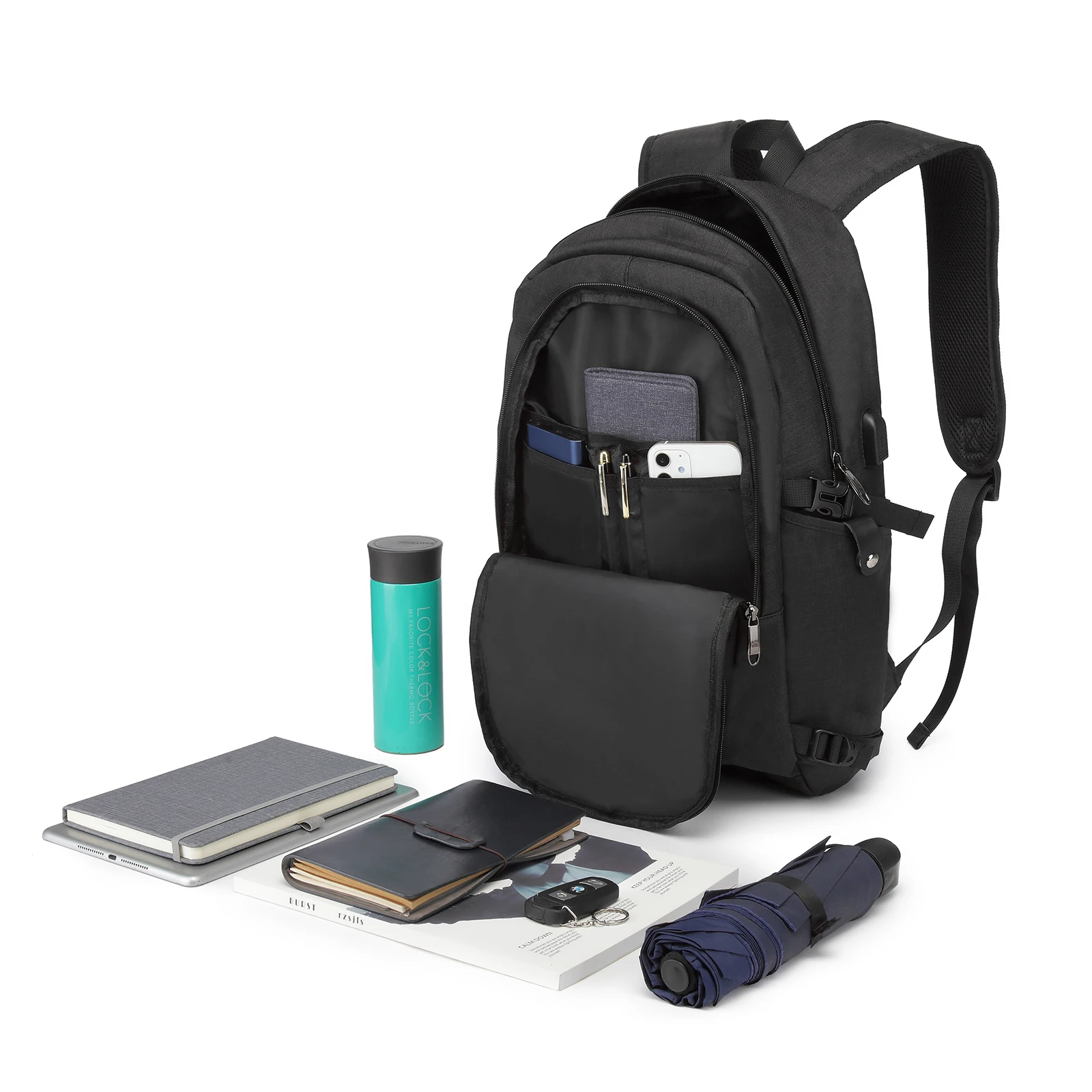 KONO Laptop Rucksack 15,6 Zoll Wasserdicht Diebstahlsicher Business Schule Reise