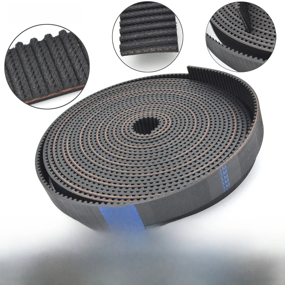 POWGE High torque HTD 3M otwarty synchroniczny pasek rozrządu szerokość 6/9/10/15/20mm długość 5M/10M/50M guma neoprenowa HTD3M koło pasowe CNC — zdjęcie 2