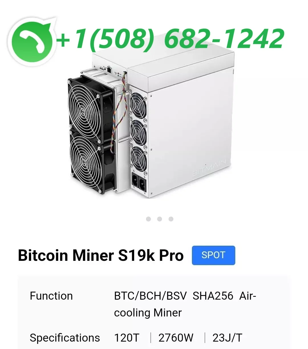 Купите 3, получите 2 бесплатно Новый Antminer S19k pro 120T Asic Miner 2760 Вт Bitmain Crypto BTC Bitcoin Mining В комплект входит блок питания