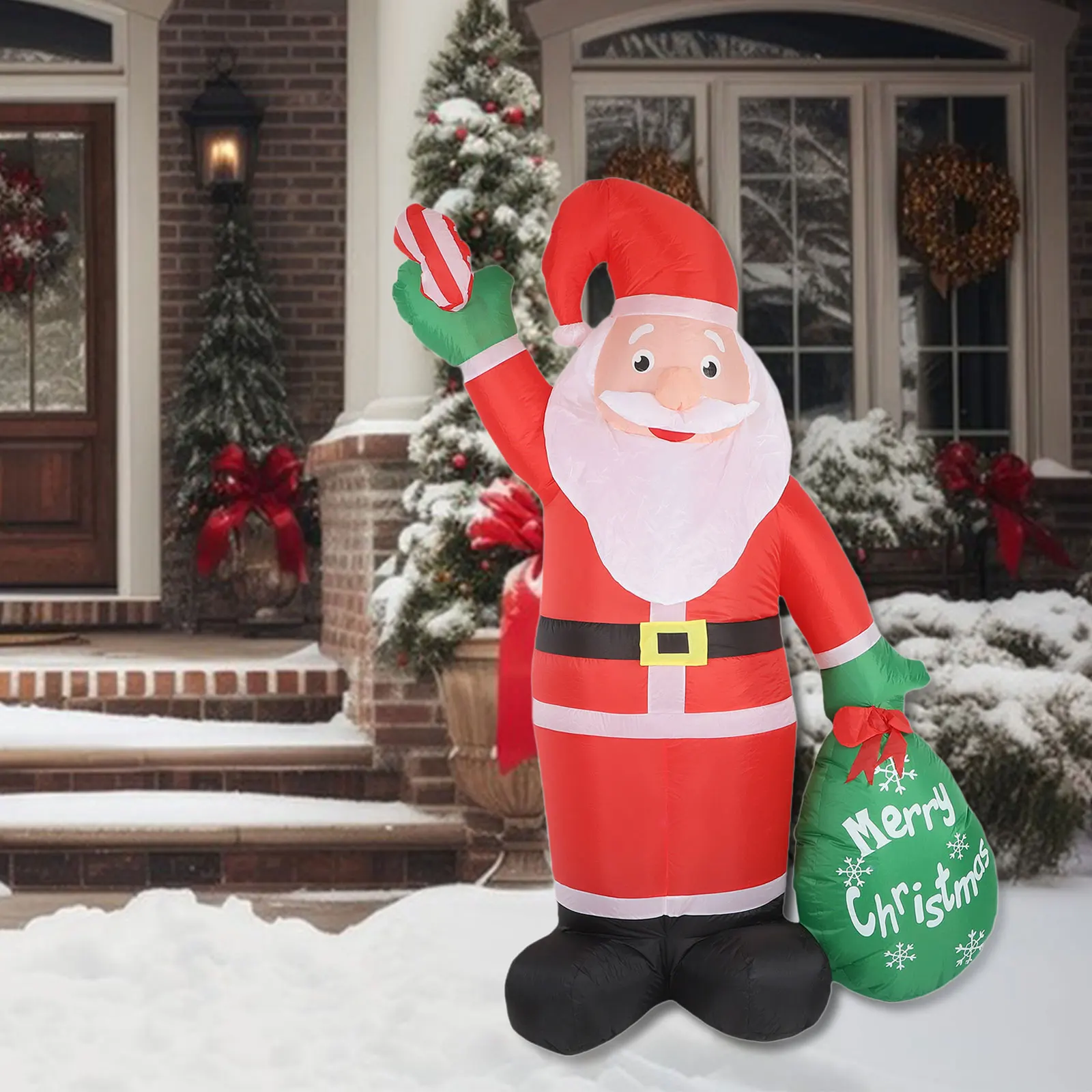 2.4M Christmas Inflatable Figure Santa Claus Toys US 110V Plug with LED Lamp Easy Setup Xmas Home Supply for Outdoor Party Decor