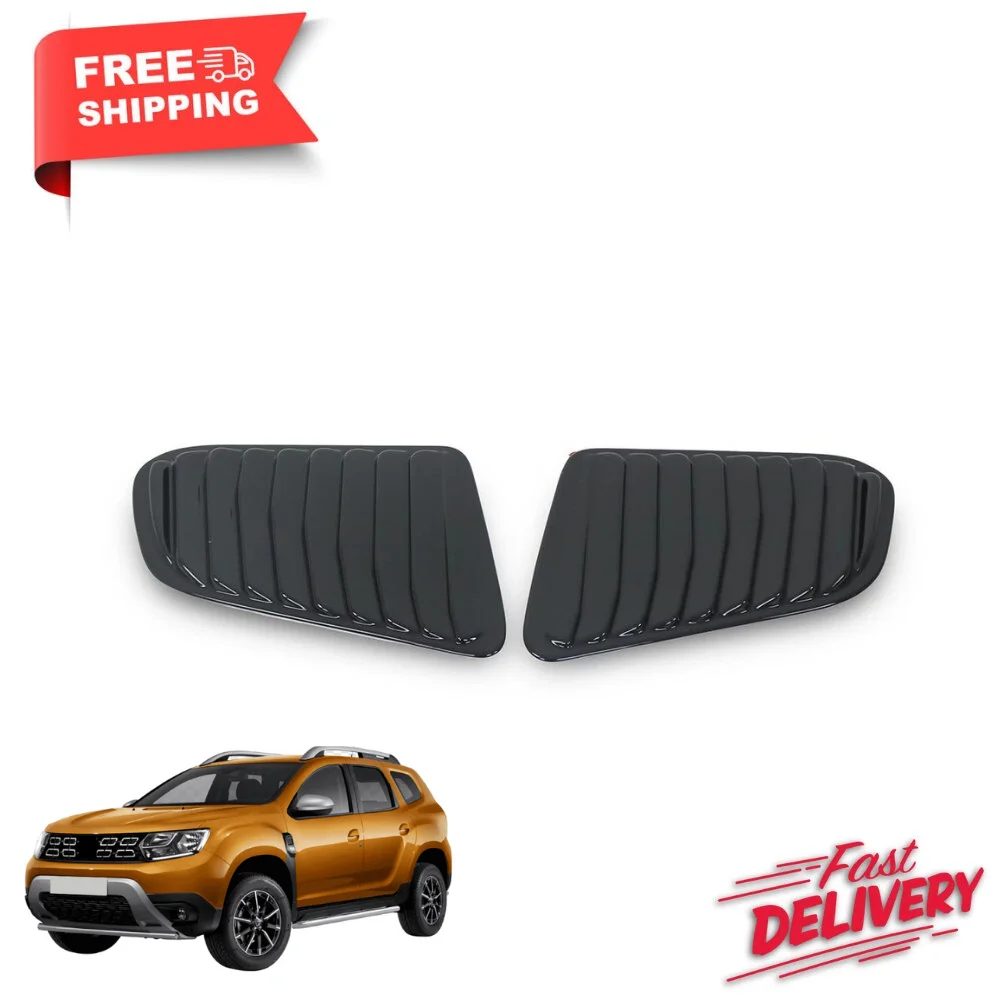 For Dacia Duster 2018 + Black Butterfly Glass Place 2 Pieces Rear Ventilation Window Shade Sun Shade Cover Spare Parts