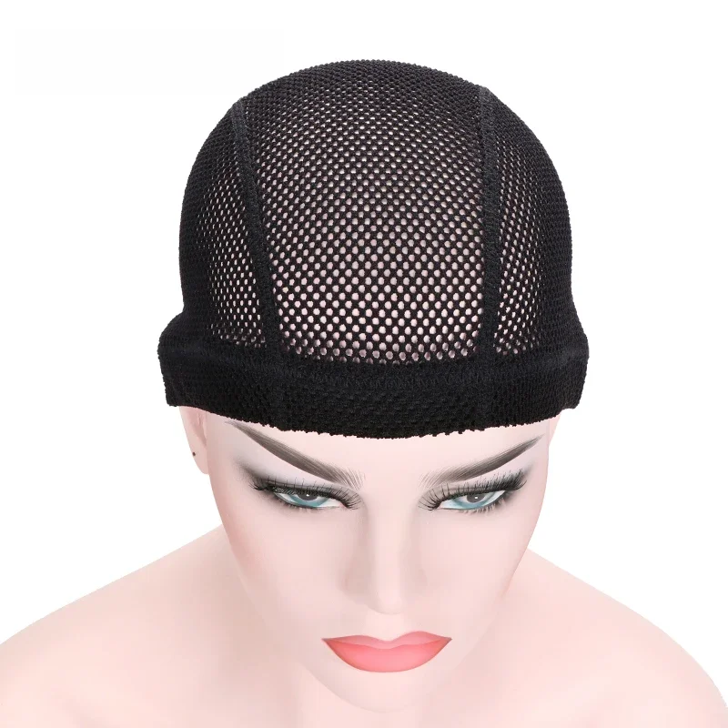 Czarny Dome peruka Cap do wyrobu peruk Big Hole peruka pleciona czapka z elastyczne peruka opaski Plussign wygodne włosy netto do spania — zdjęcie 2
