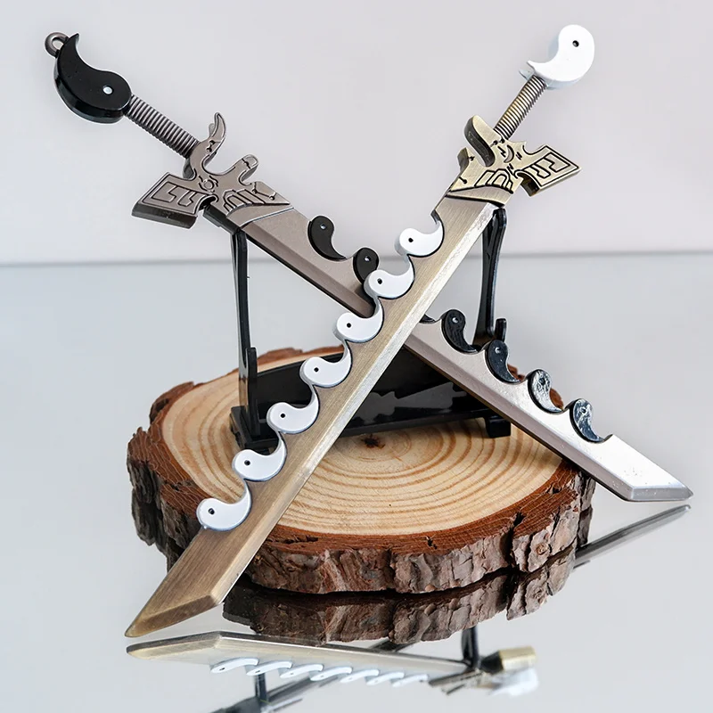 8.66in Tai Chi Bagua zwaard Koude wapens Oude Vechtsport Rekwisieten Zwaarden Model Metalen Ambachten Desktop Ornamenten Jongen Speelgoed Geschenken