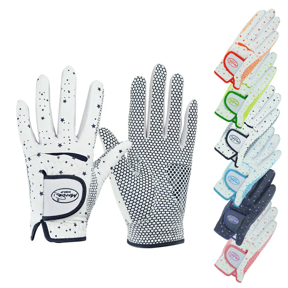 Women's two-handed synthetic leather golf gloves