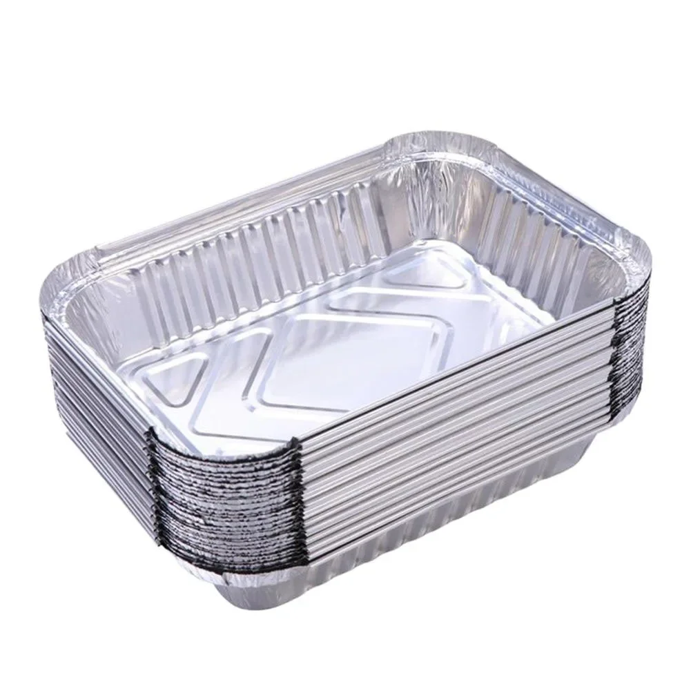 Poêles d'égouttage jetables pour barbecue, 50 pièces, panneaux d'égouttement de graisse en aluminium, plateau de capture de gril Recyclable pour fournitures d'extérieur Weber