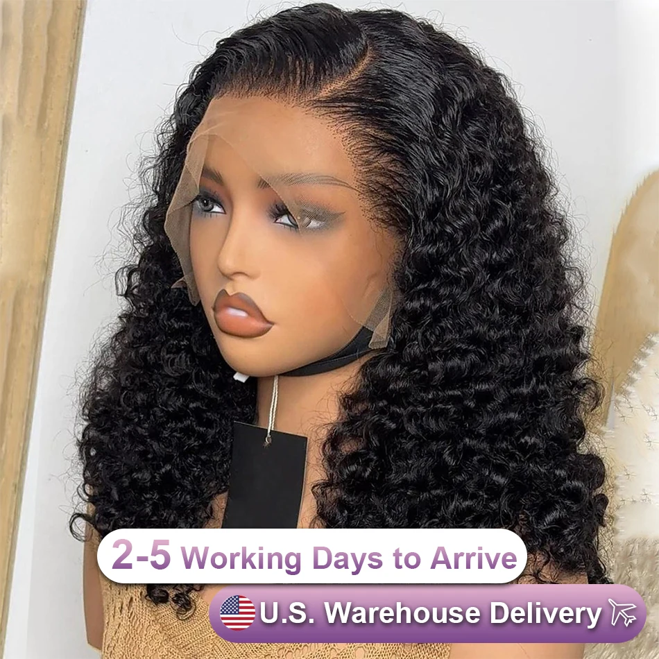 13x4 Lace Frontal Human Hair Bob Wigs Deep Wave 200% Brazilian Short Bob 4x4 Transparent Lace Closure Front Wigs Curly For Women