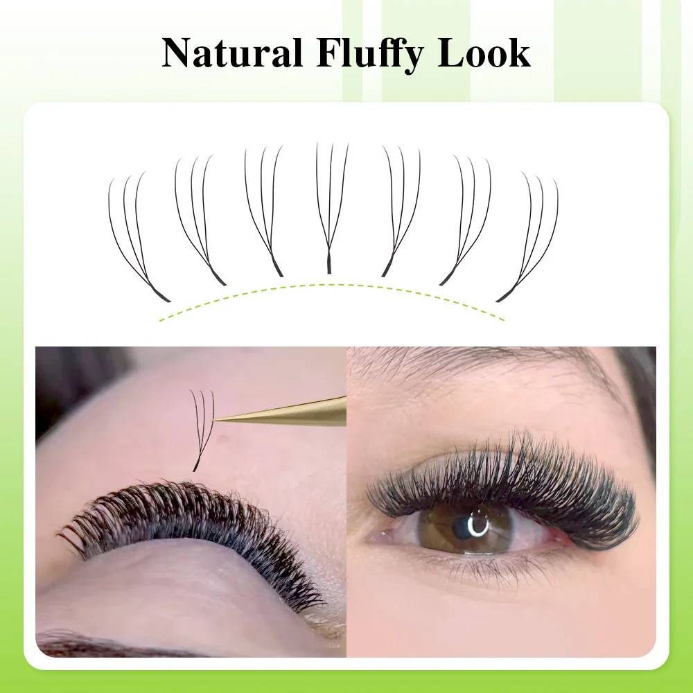 NAGARAKU U-Form 3D Weiche Leichte Natürliche Wimpernverlängerungen Flauschige Nerz-Imitat-Flauschfaser Parallele Make-up-Zubehörteile – Detail 6