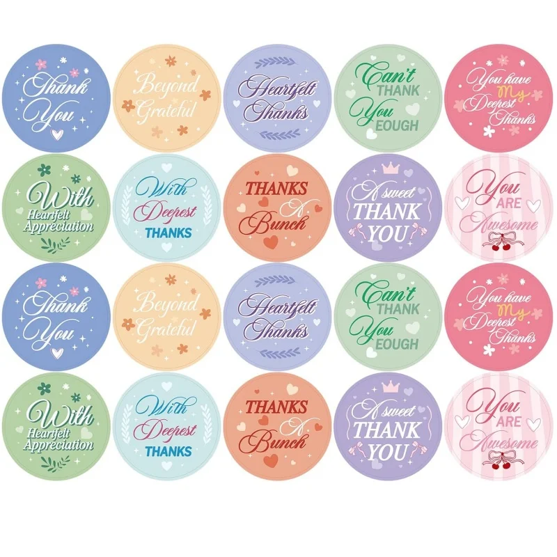 200 Pcs Thank You Stickers,1 Inch Round Thanks Decals for Packaging & Envelope Seals for Small Business,Envelopes, Boxes
