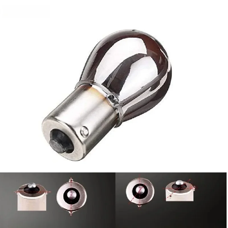 EURS – voyant lumineux de voiture 581 PY21W S25 BAU15S 1156 argent/Chrome ambre verre 12V 21W, feu arrière de voiture, feu Stop, clignotant